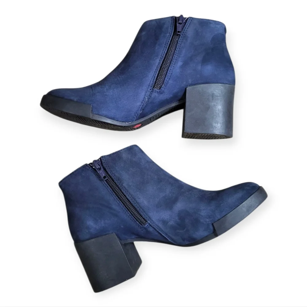 CAMPER Lotta Blue Ankle Boots Nubuck Chunky Heel Size 5